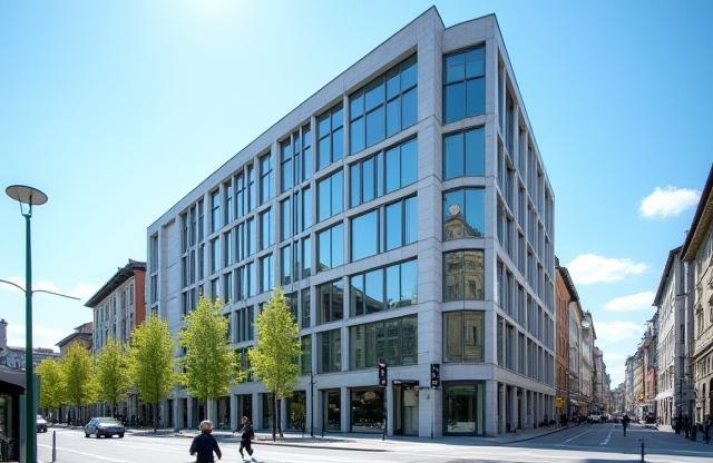 Exterior view of Helvetia Media Academy AG building in Zurich.
